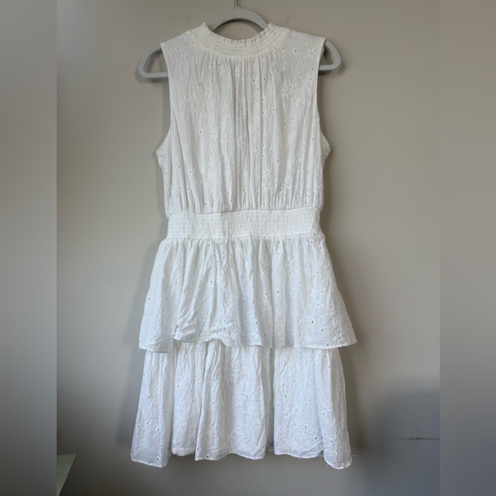 Laundry by Shelli Segal Sleeveless White Eyelet Dress - Size 12